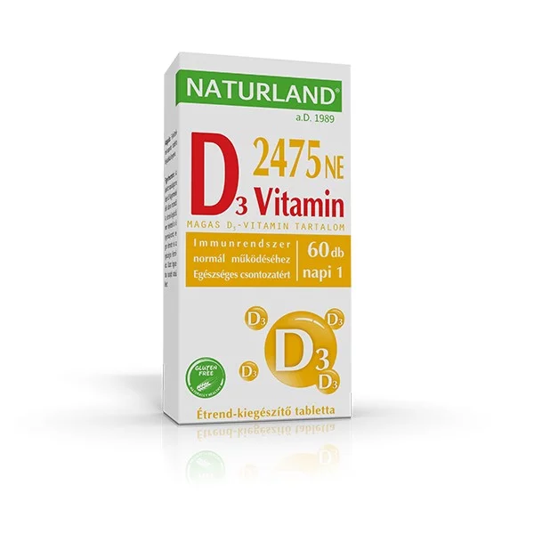 Naturland tabletta 60db D3-vitamin 2475NE