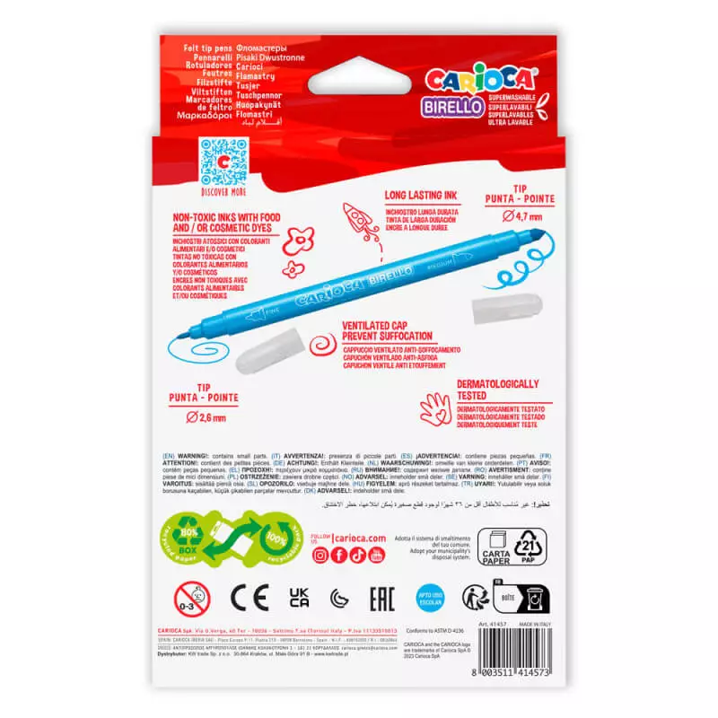Carioca Birello kétvégű filctoll 12db-os