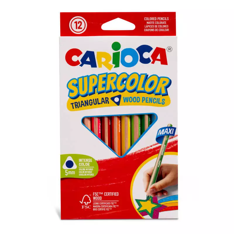 Carioca Supercolor Maxi háromszögletű színes ceruza 12db-os