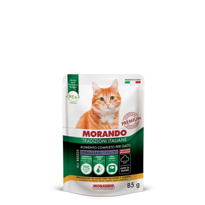 Morando TI nedves macskaeledel 85g pulykával és sárgarépával zselés