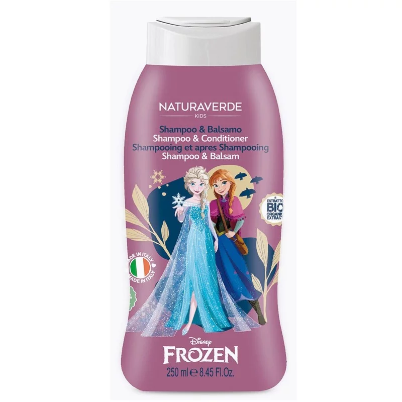 Naturaverde Org. gyermek samp. és balzs. 250ml Jégvarázs 2 búzavirág kivonattal