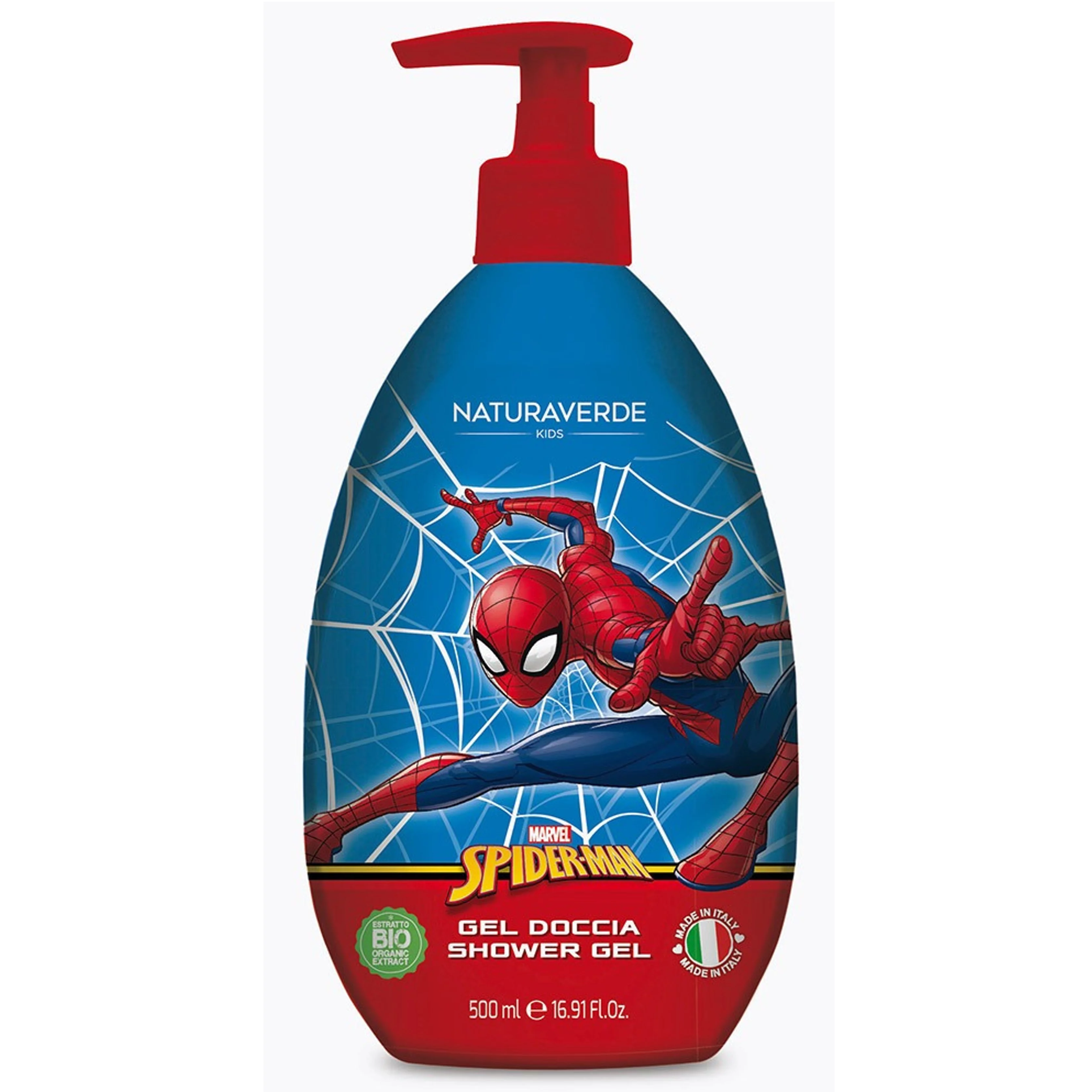 Naturaverde gyermek tusfürdő 500ml Spiderman organikus zab kivonattal