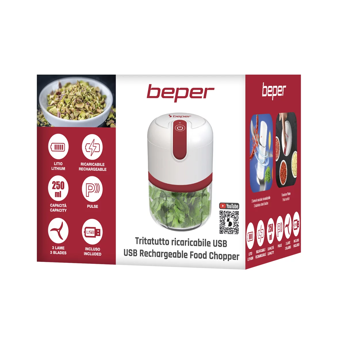 Beper USB-s újratölthető ételaprító 
