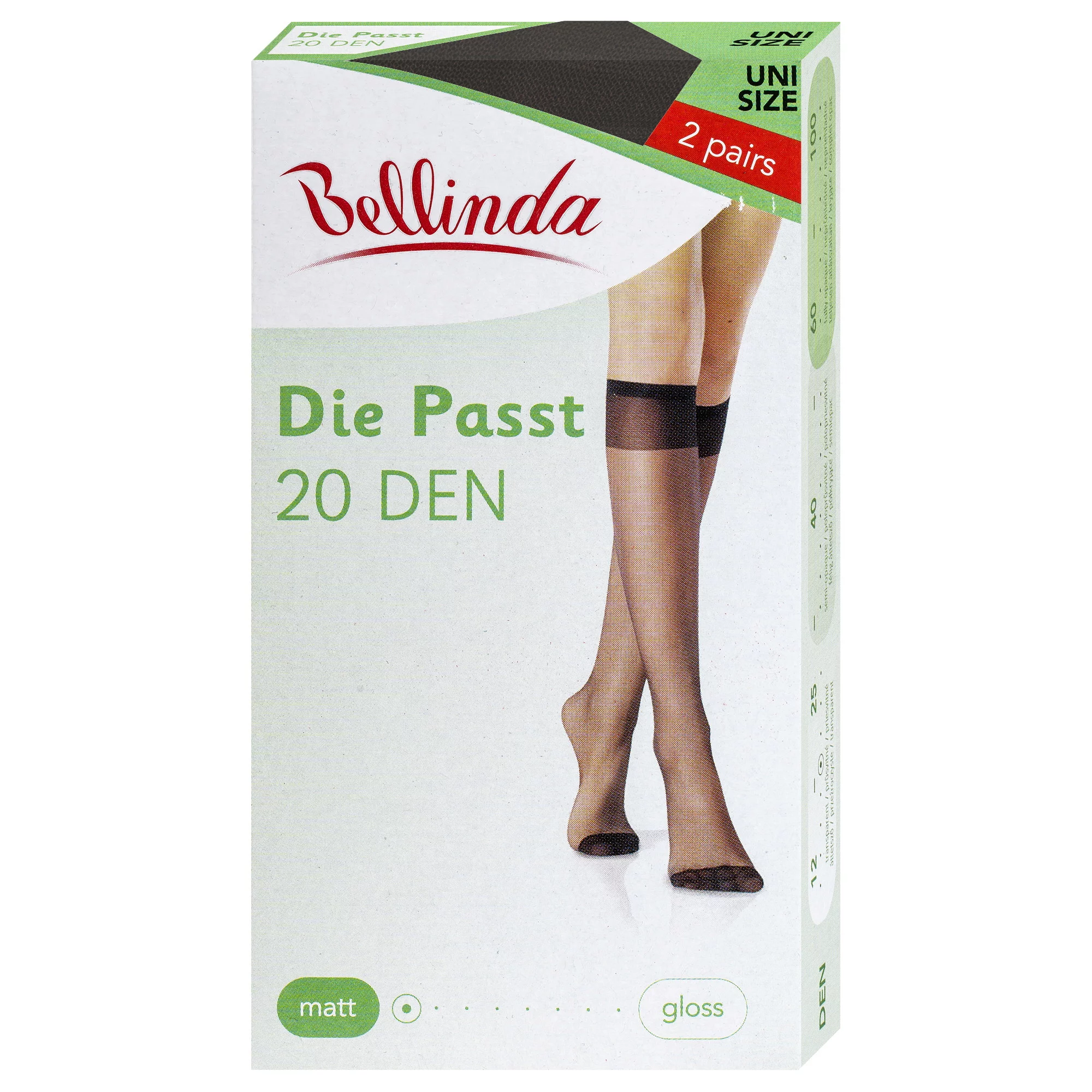 Bellinda térdharisnya 2 pár Die Passt 20 Fekete Uni