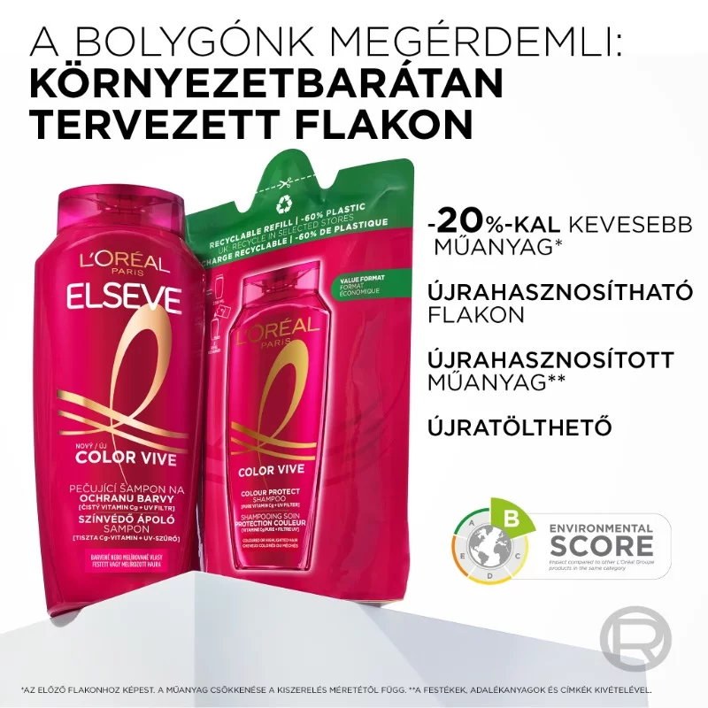 Elseve sampon 400ml + sampon (utántöltő) 250ml Color Vive Duopack