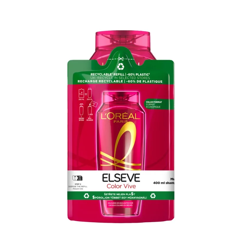 Elseve sampon 400ml + sampon (utántöltő) 250ml Color Vive Duopack