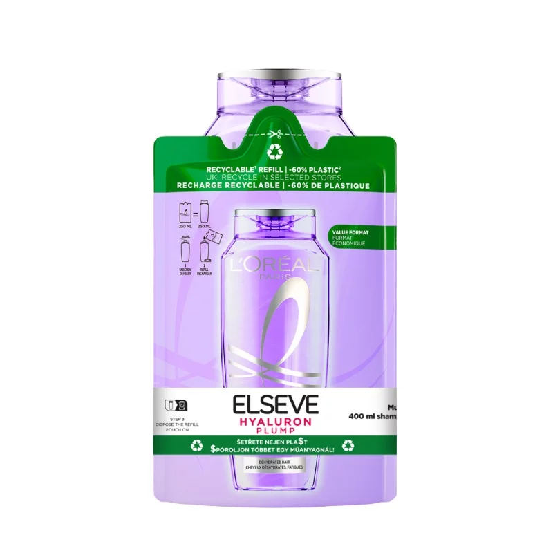 Elseve sampon 400ml + sampon (utántöltő) 250ml Hyaluron Plump Duopack