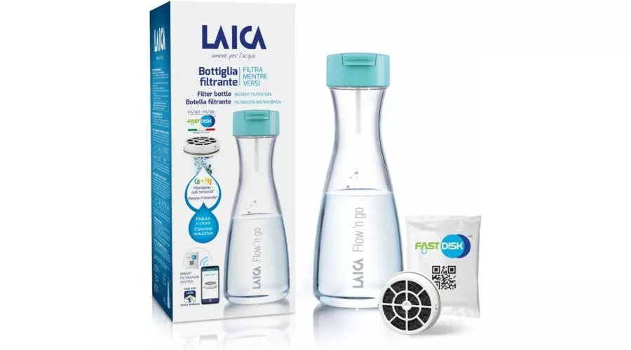 Laica Flow´n Go vízszűrő palack 1l + 1db szűrő disk B01BA02