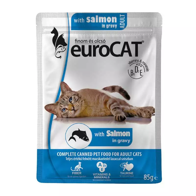 Eurocat alutasakos macskaeledel 85g lazac