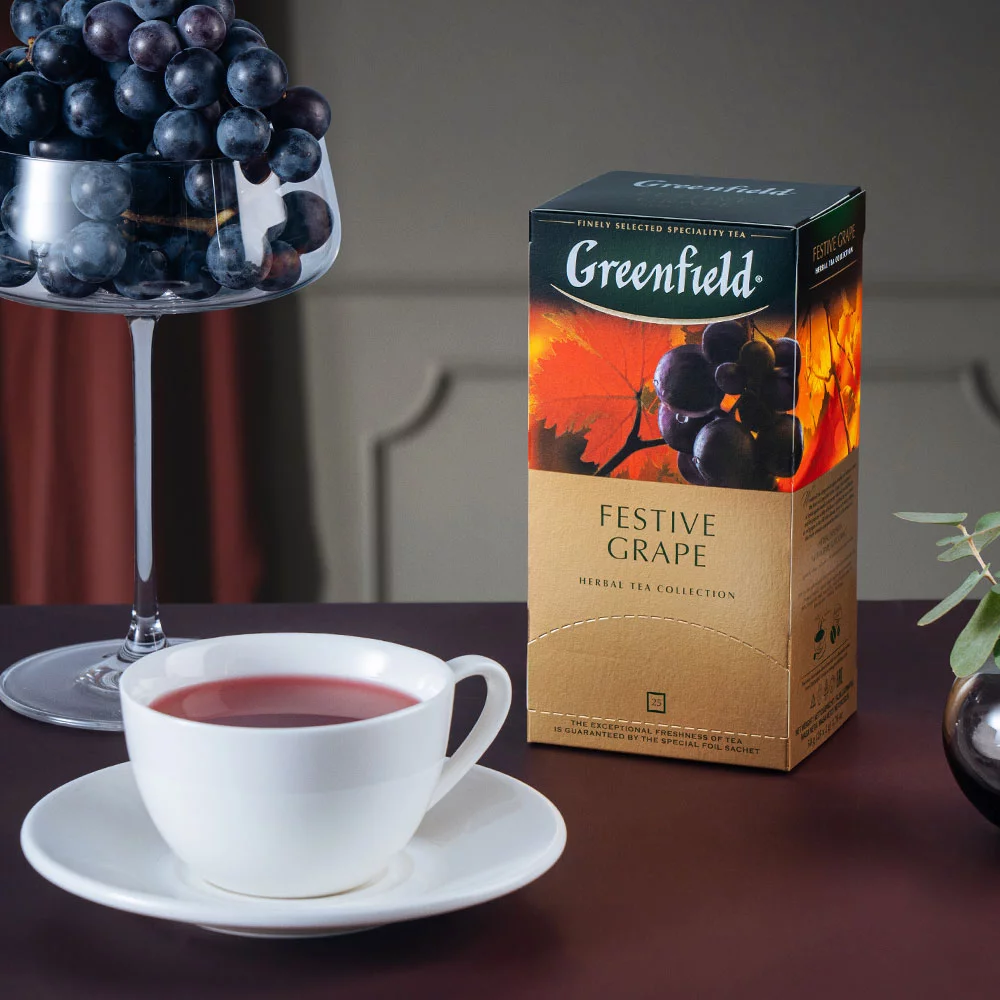 Greenfield gyümölcsös tea 25x2g Festive Grape