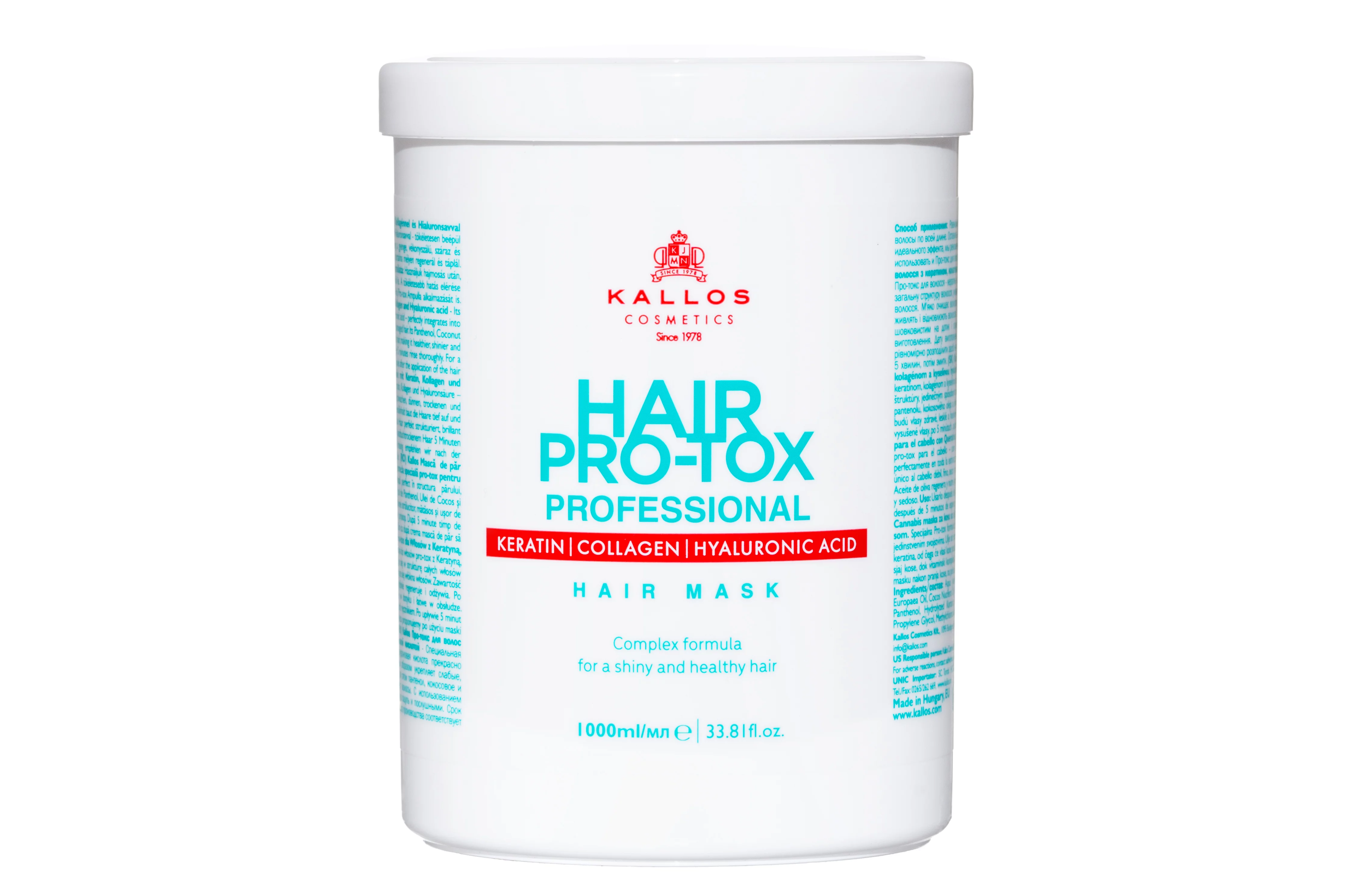 Kallos KJMN hajpakolás 1000ml keratin