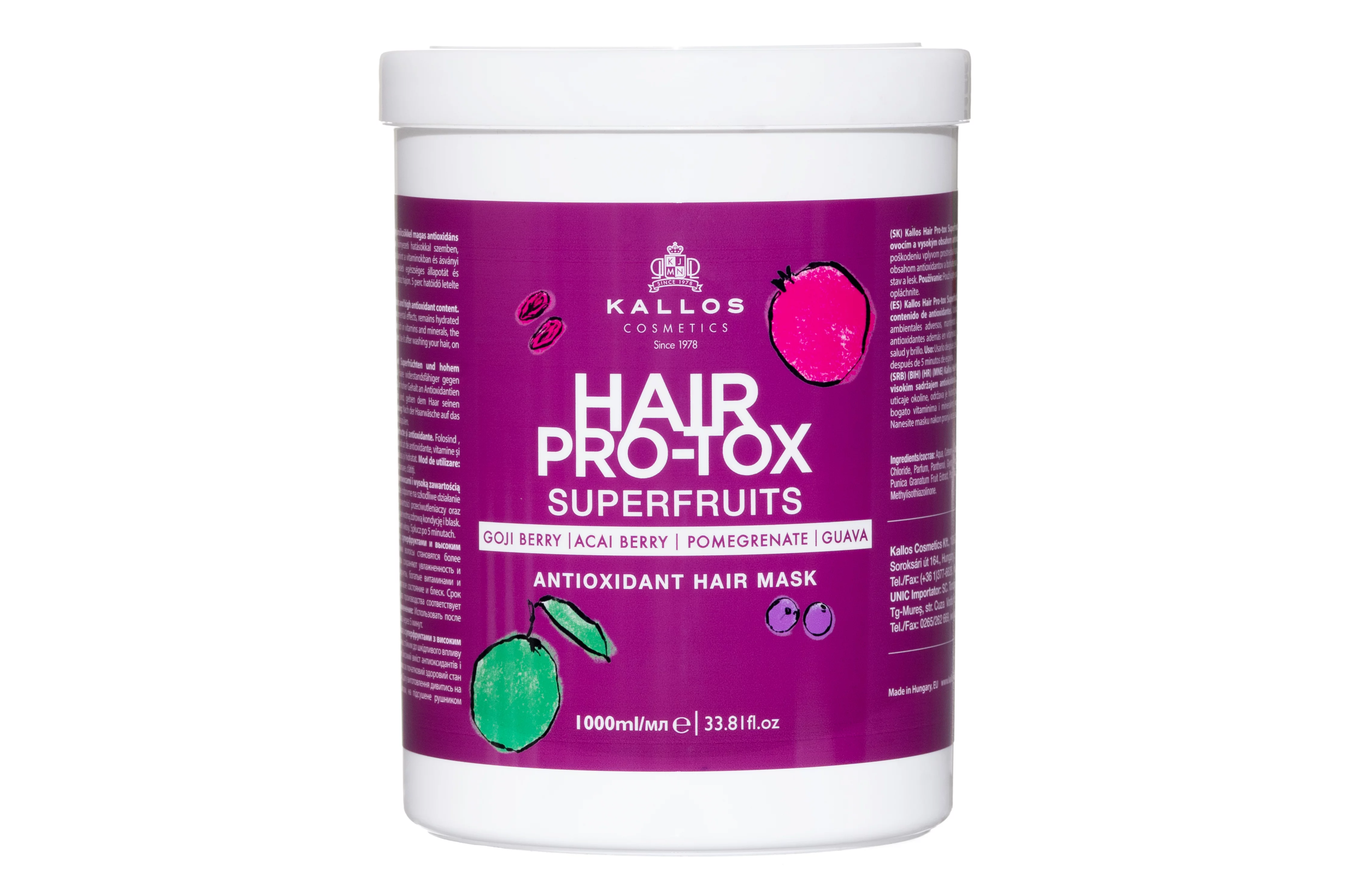 Kallos KJMN hajpakolás 1l pro-tox superfruit