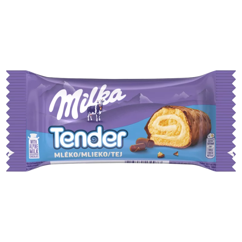 Milka Tender Piskótatekercs Tejes Krémtöltelékkel Tejcsokoládéval Mártva 37 G