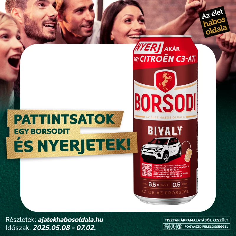 Borsodi Bivaly minőségi világos sör 6,5% 0,5 l