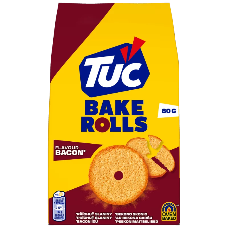 Tuc Bake Rolls Bacon ízű Kétszersült 80 G
