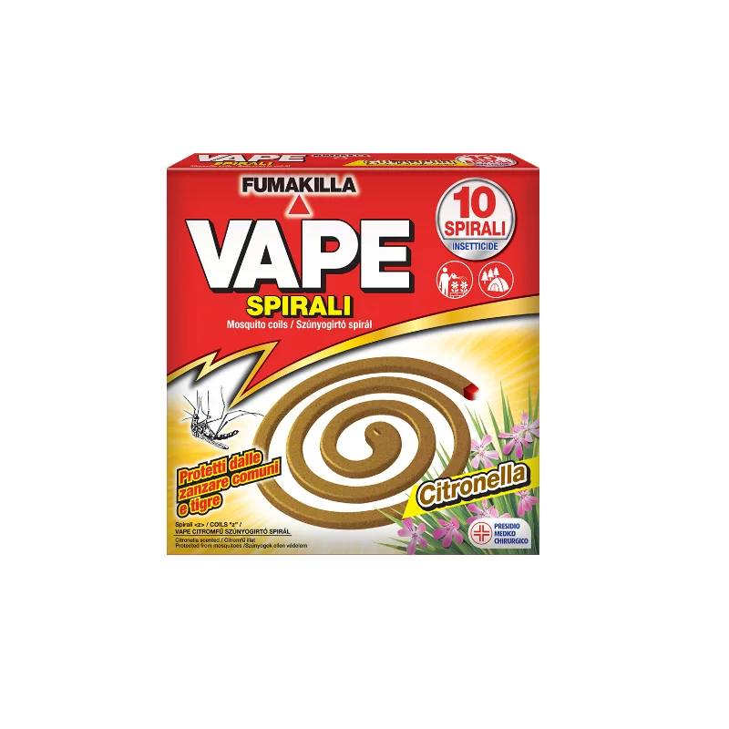 Vape szúnyogírtó spirál 10 db - Citromfű