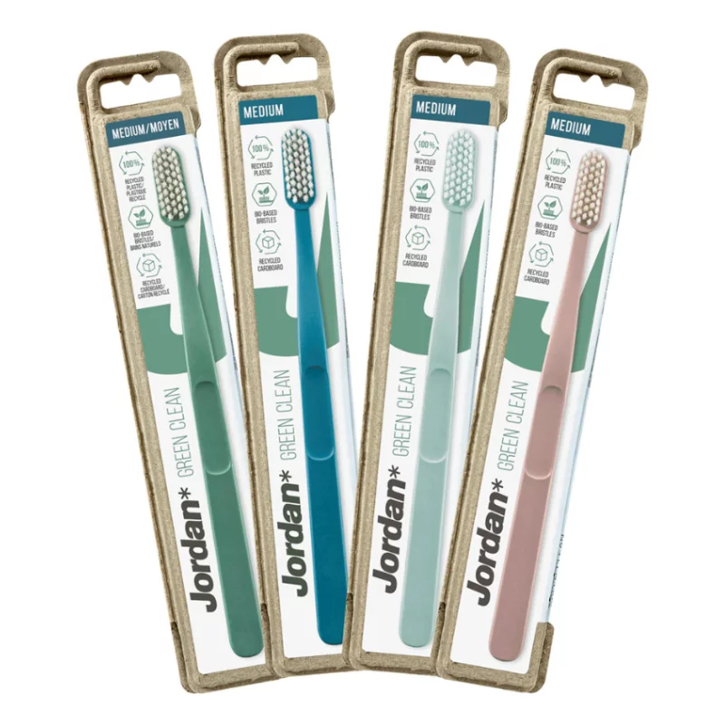 Jordan fogkefe Green Clean medium - Rózsaszín
