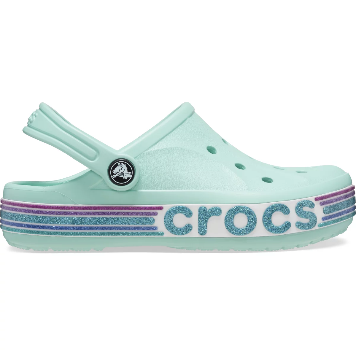 Crocs papucs Bayaband Rainbow Glitter világoskék színben 23-24 méretben