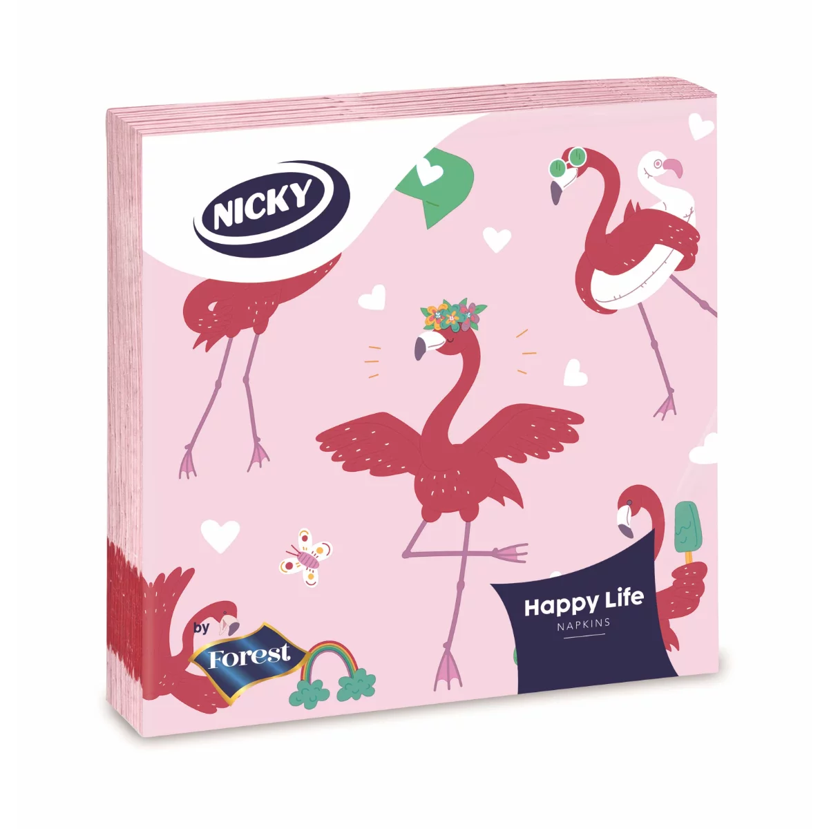 Nicky szalvéta 20db Childrend 3 rétegű - Flamingó