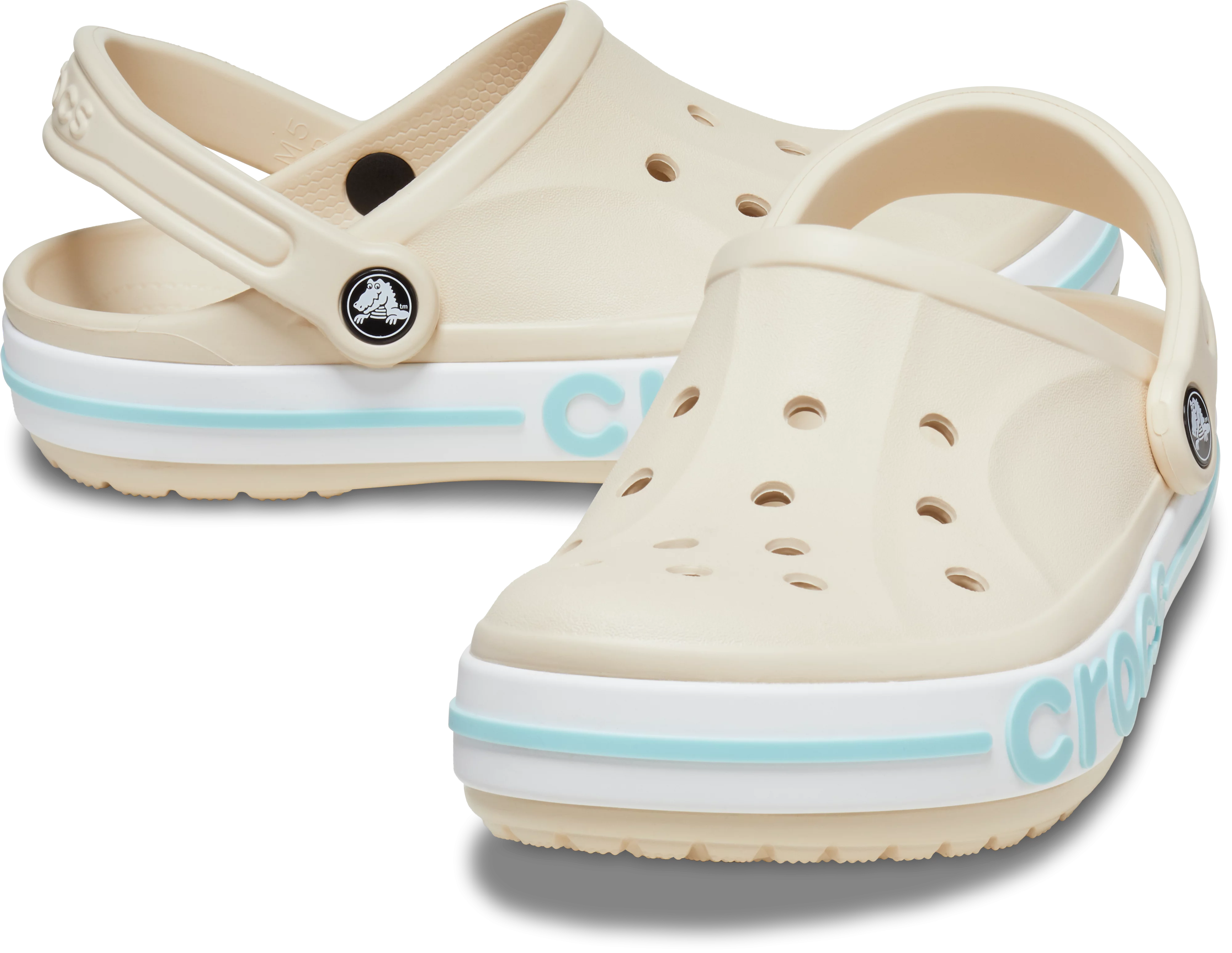 Crocs papucs Bayaband Clog bézs/kék színben 32-33 méretben