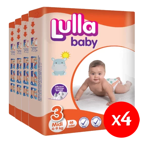Lulla Baby pelenka S3 68  4-9 kg midi-pelenka csomag 4X68db
