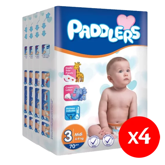 Paddlers Baby pelenka S3 70  4-9 kg midi-pelenka csomag 4X70db