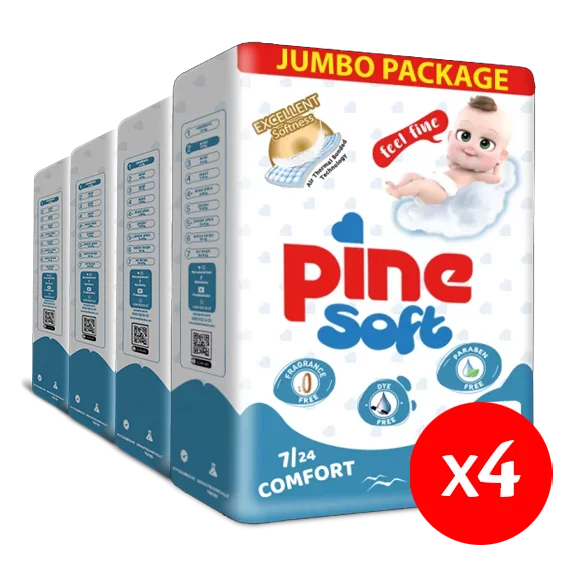 Pine Soft Jumbo pelenka S2 102  3-6kg mini-pelenka csomag 4X102db