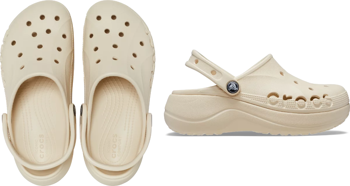 Crocs papucs Baya Platform Clog bézs színben 39-40 méretben 