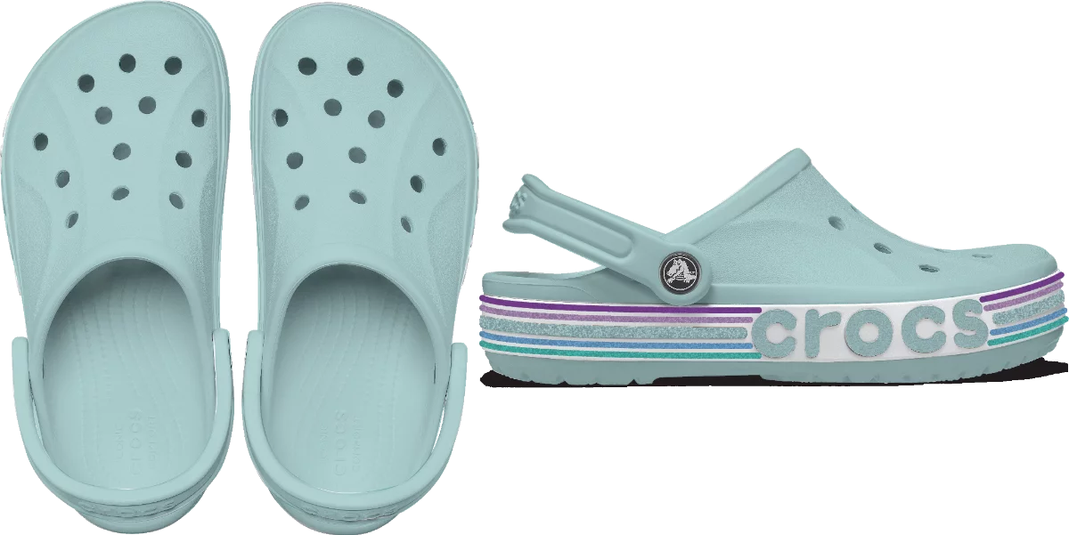 Crocs papucs Bayaband Rainbow Glitter világoskék színben 22-23 méretben