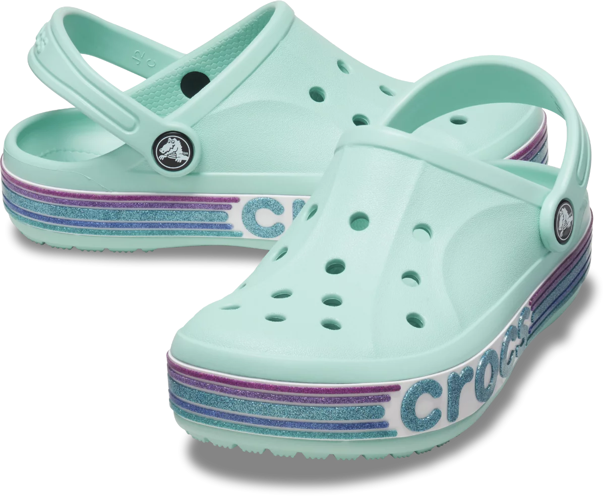 Crocs papucs Bayaband Rainbow Glitter világoskék színben 23-24 méretben