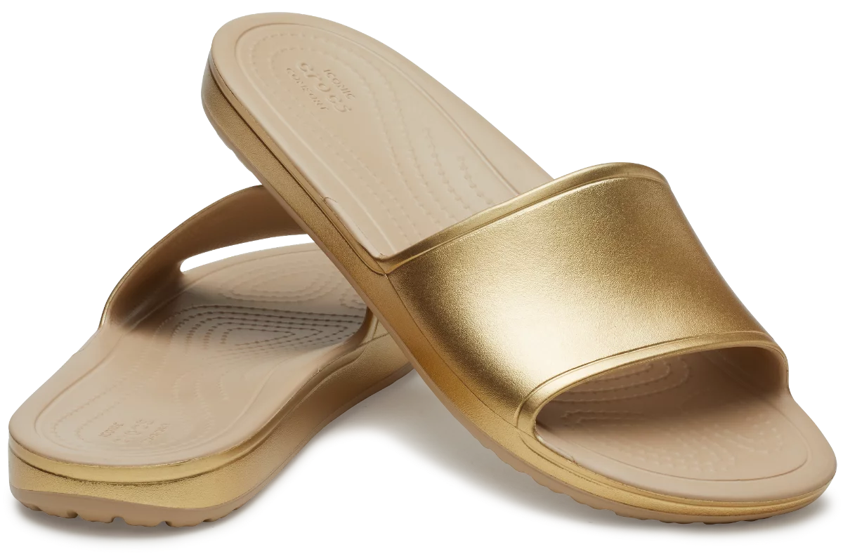 Crocs papucs Kadee Metallic Slide arany színben 38-39 méretben
