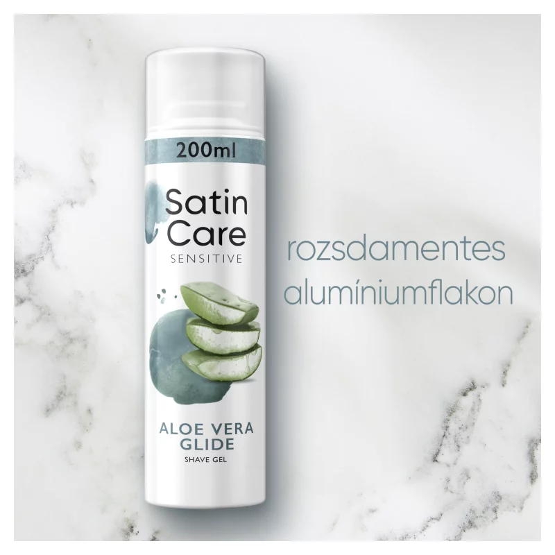 Gillette Satin Care Sensitive Aloe Vera Glide Borotvazselé, 200 ml