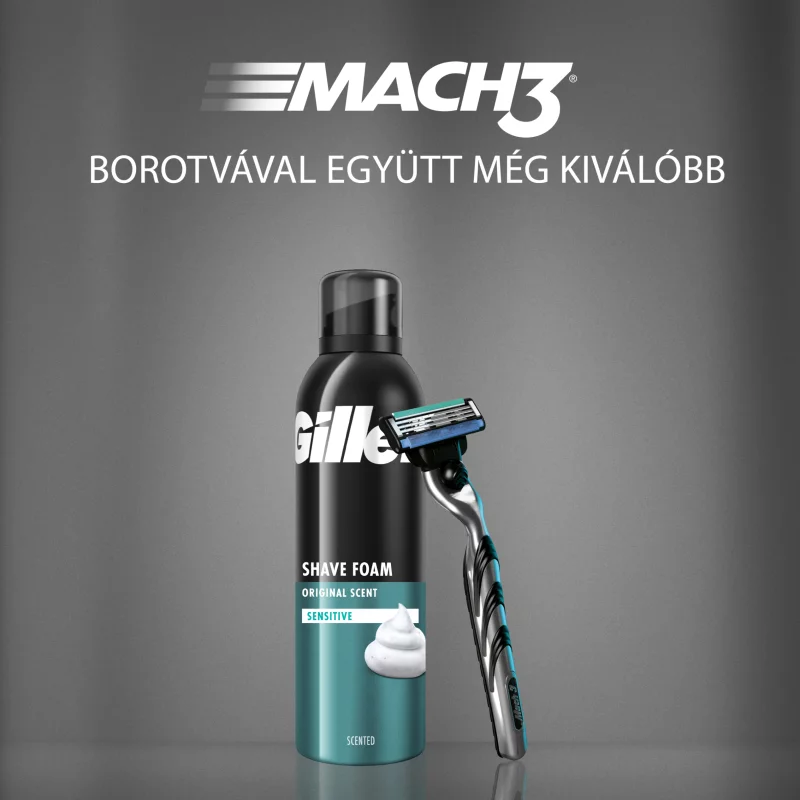 Gillette Classic Sensitive Borotvahab, Érzékeny Bőrre, 200ml