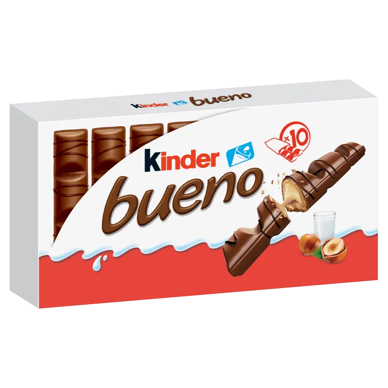 Kinder Bueno tejcsokoládéval bevont ostya tejes-mogyorós krémmel töltve 20 db 430 g
