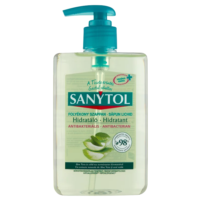 Sanytol antibakteriális hidratáló folyékony szappan aloe vera és zöld tea 250 ml
