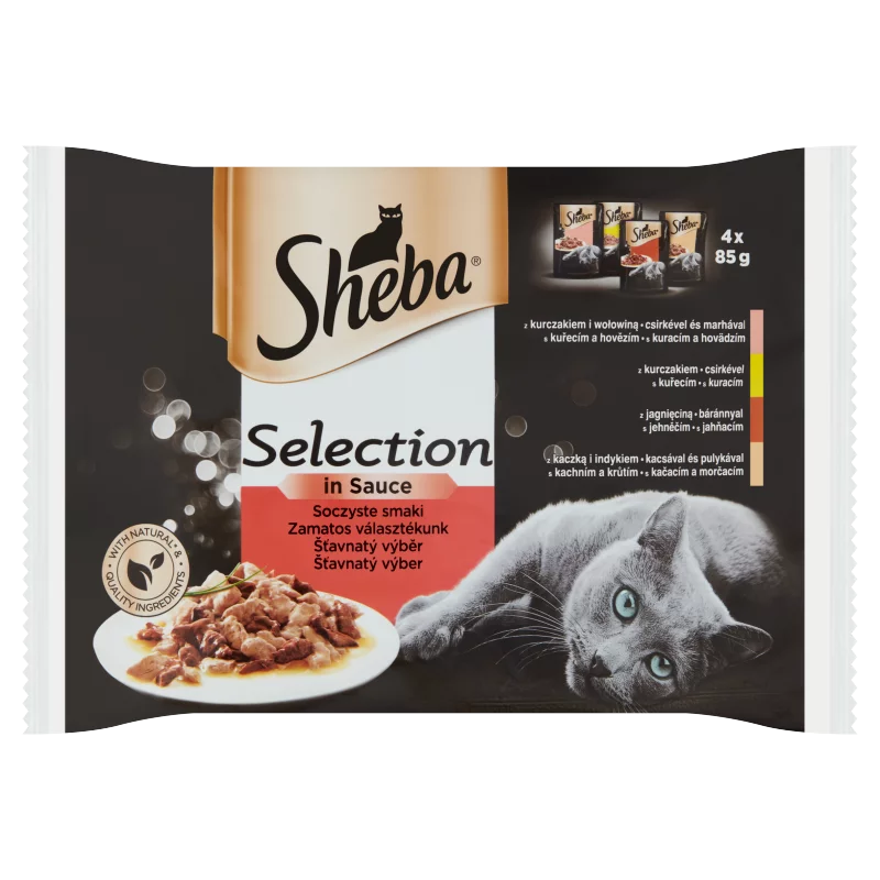 Sheba Selection zamatos választék teljes értékű nedves eledel felnőtt macskáknak 4 x 85 g (340 g)