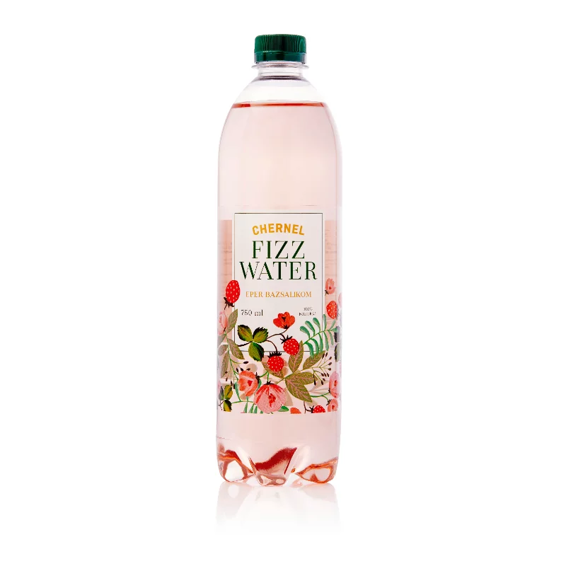 Fizz Water enyhén szénsavas üdítőital 0,75l Eper-Bazsalikom ízű