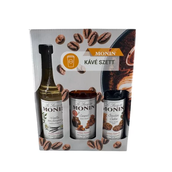Monin szirup 3x250ml kávé szett vanília, karamell, csokis süti