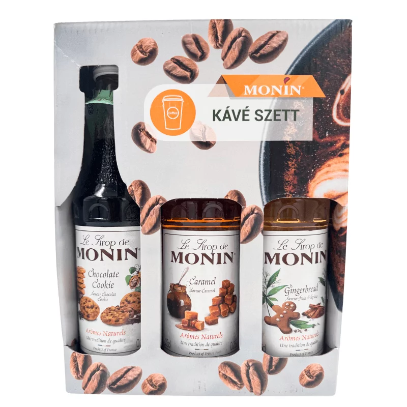Monin szirup 3x250 ml csokis süti, karamell, gingerbread