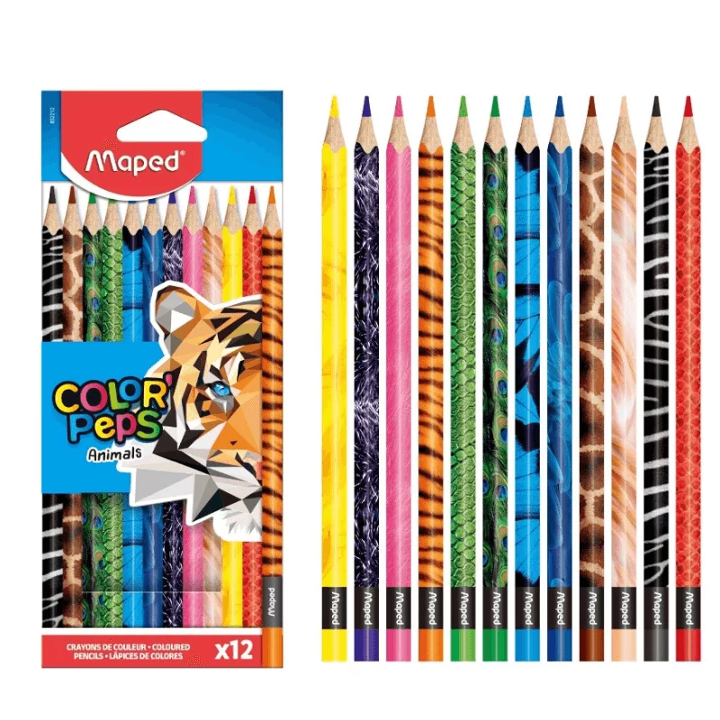 Maped színes ceruza készlet 12db háromszögletű Color´Peps Animal