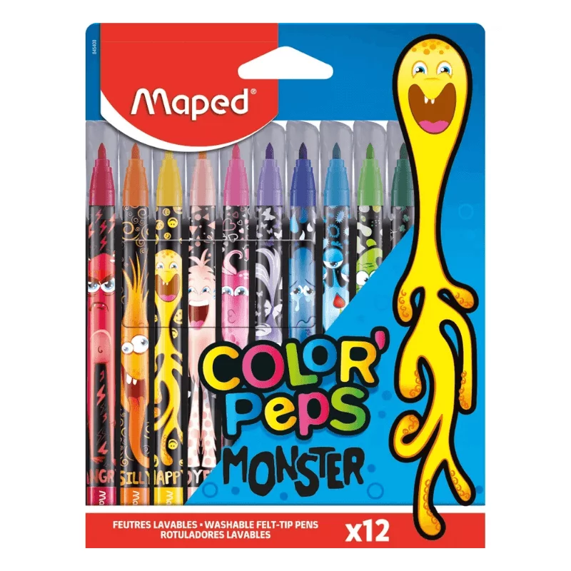 Maped filctoll készlet 12db 28mm kimosható Color´Peps Monster