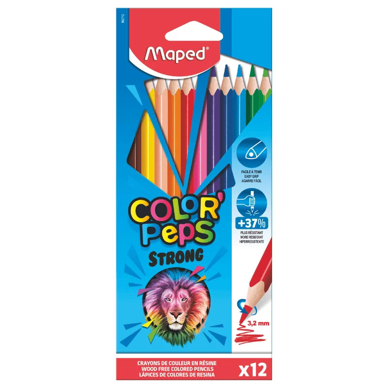 Maped színes ceruza készlet 12db háromszögletű Color´Peps Strong