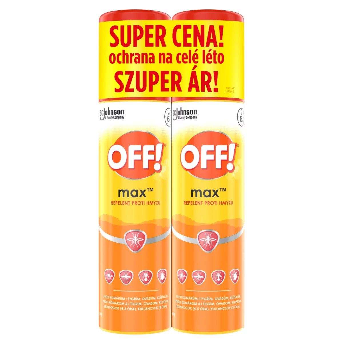 Off! Max rovarriasztó aeroszol 2x100ml Duopack