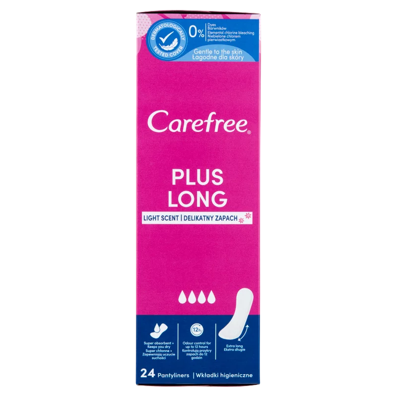 Carefree Plus Long tisztasági betét enyhe illattal 24 db