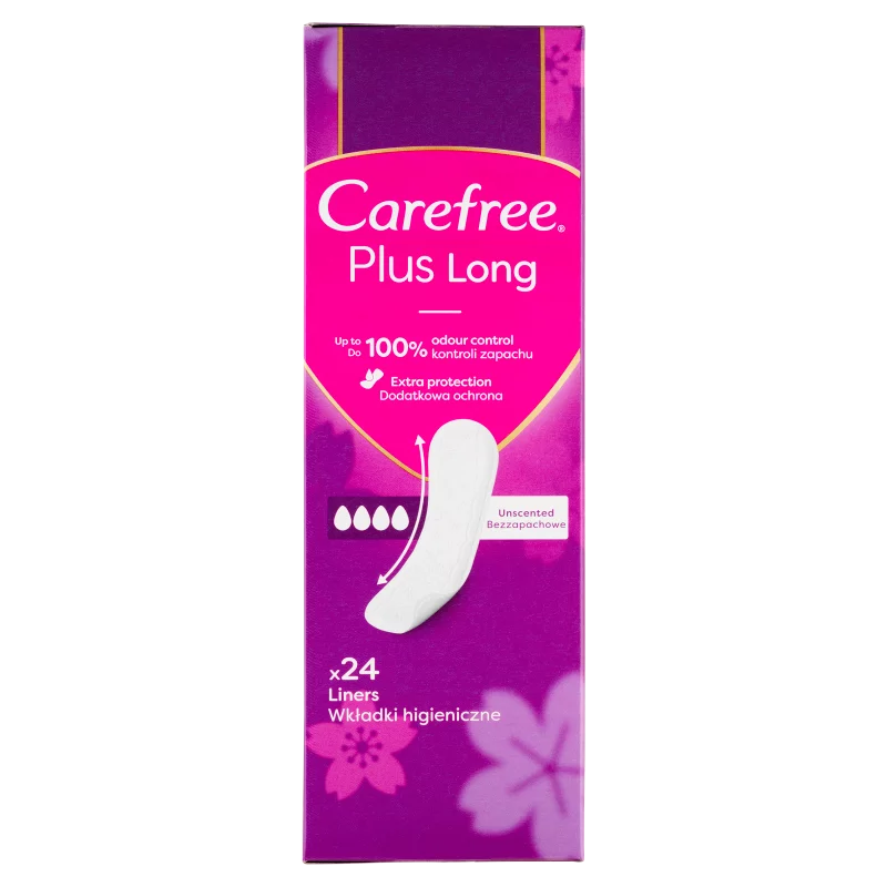 Carefree Plus Long tisztasági betét illatanyagmentes 24 db