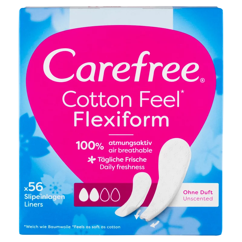 Carefree Cotton Feel Flexiform tisztasági betét illatanyagmentes 56 db 