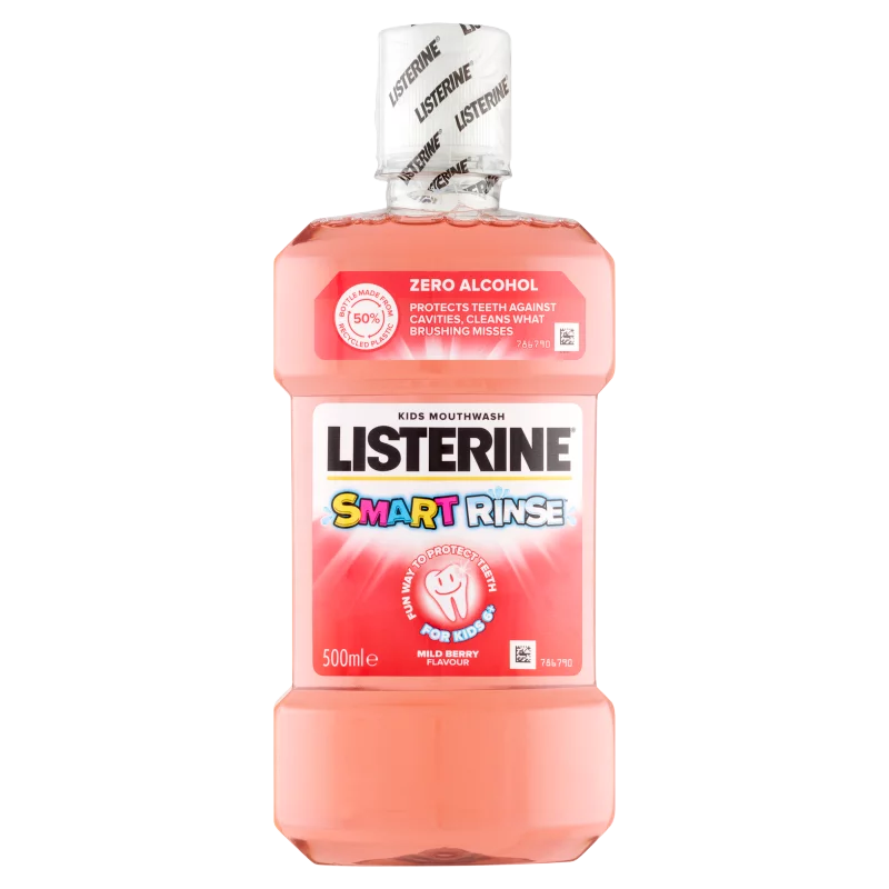 Listerine Smart Rinse Mild Berry szájvíz gyermekeknek fluroiddal 500 ml 