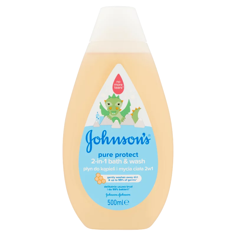 JOHNSON'S® Pure Protect 2 az 1-ben fürdető és tusfürdő gyermekeknek 500 ml