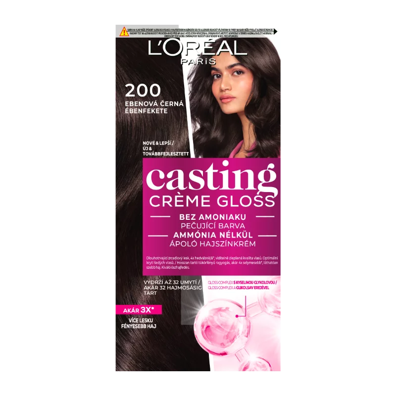 ĽOréal Paris Casting Créme Gloss hajszínező 200 Ébenfekete 48 +72 +60 ml