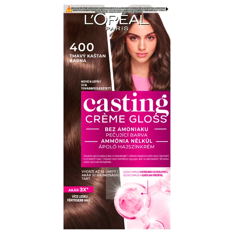 ĽOréal Paris Casting Créme Gloss hajszínező 400 Barna 48 +72 +60 ml